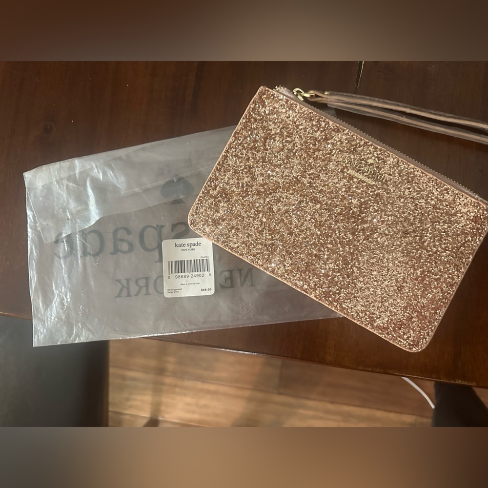 kate spade Gold Glitter Wristlet